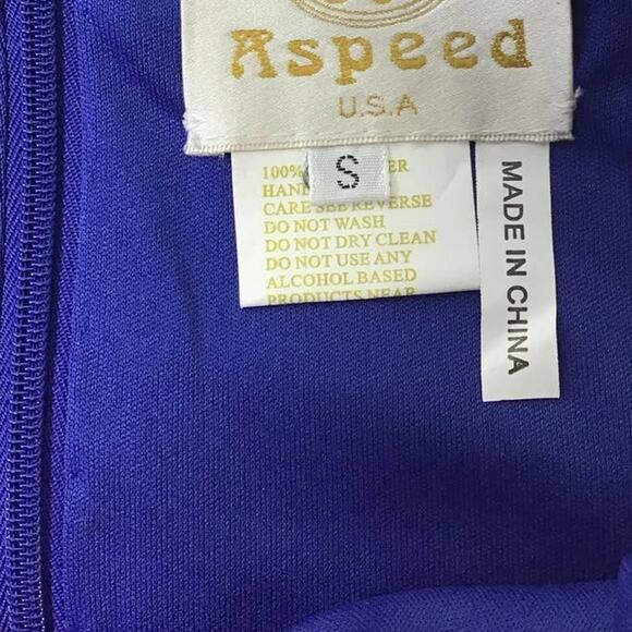 ASPEED SZ S royal blue boat neck hand beaded cutout mermaid maxi gown NWT B163 - Picture 6 of 10